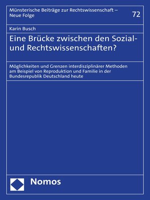 cover image of Eine Brücke zwischen den Sozial- und Rechtswissenschaften?